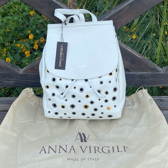 Anna Virgili White Leather Backpack - Picture 3 of 12